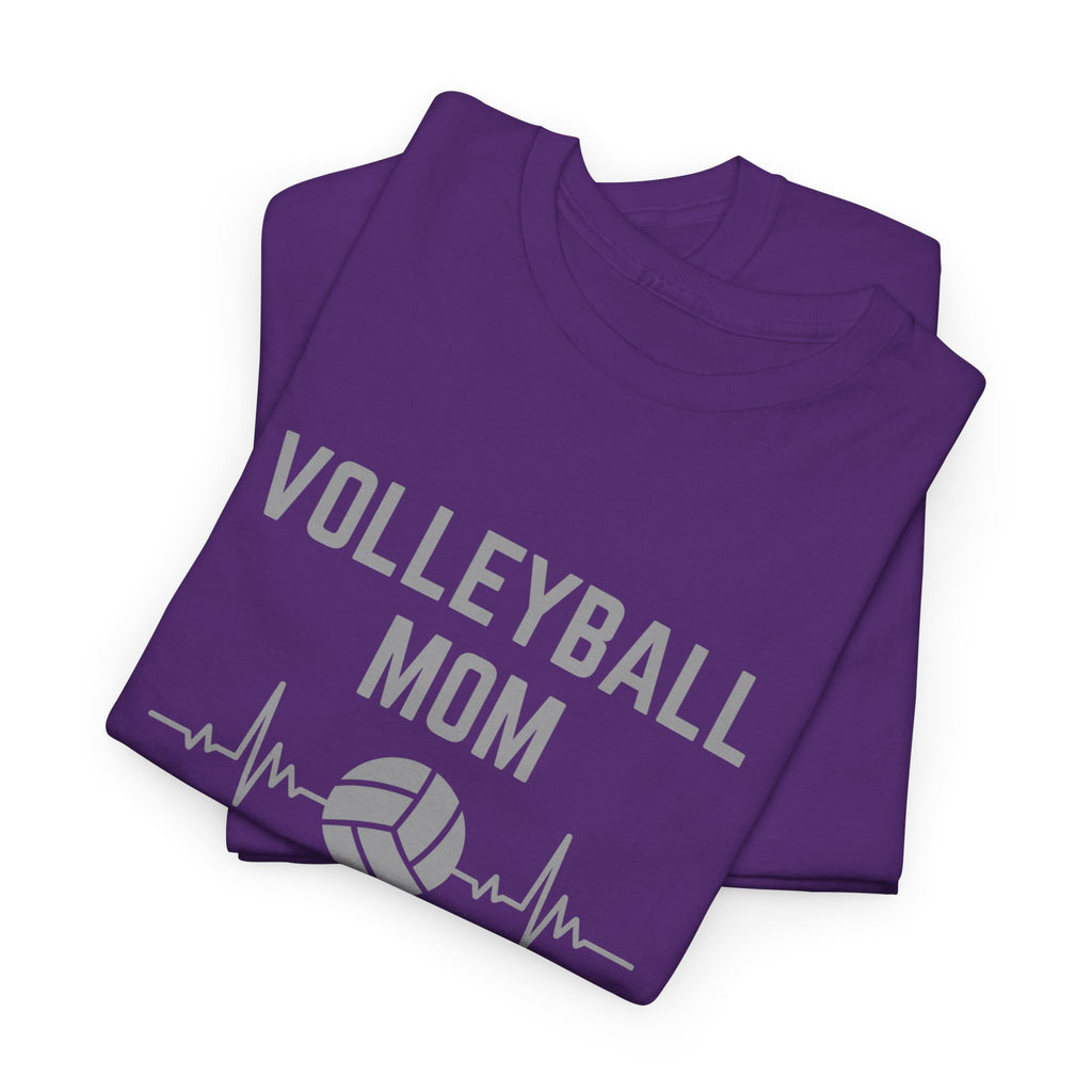 Volleyball Mom T-Shirt — Heartbeat Volleyball Tee for Proud Moms