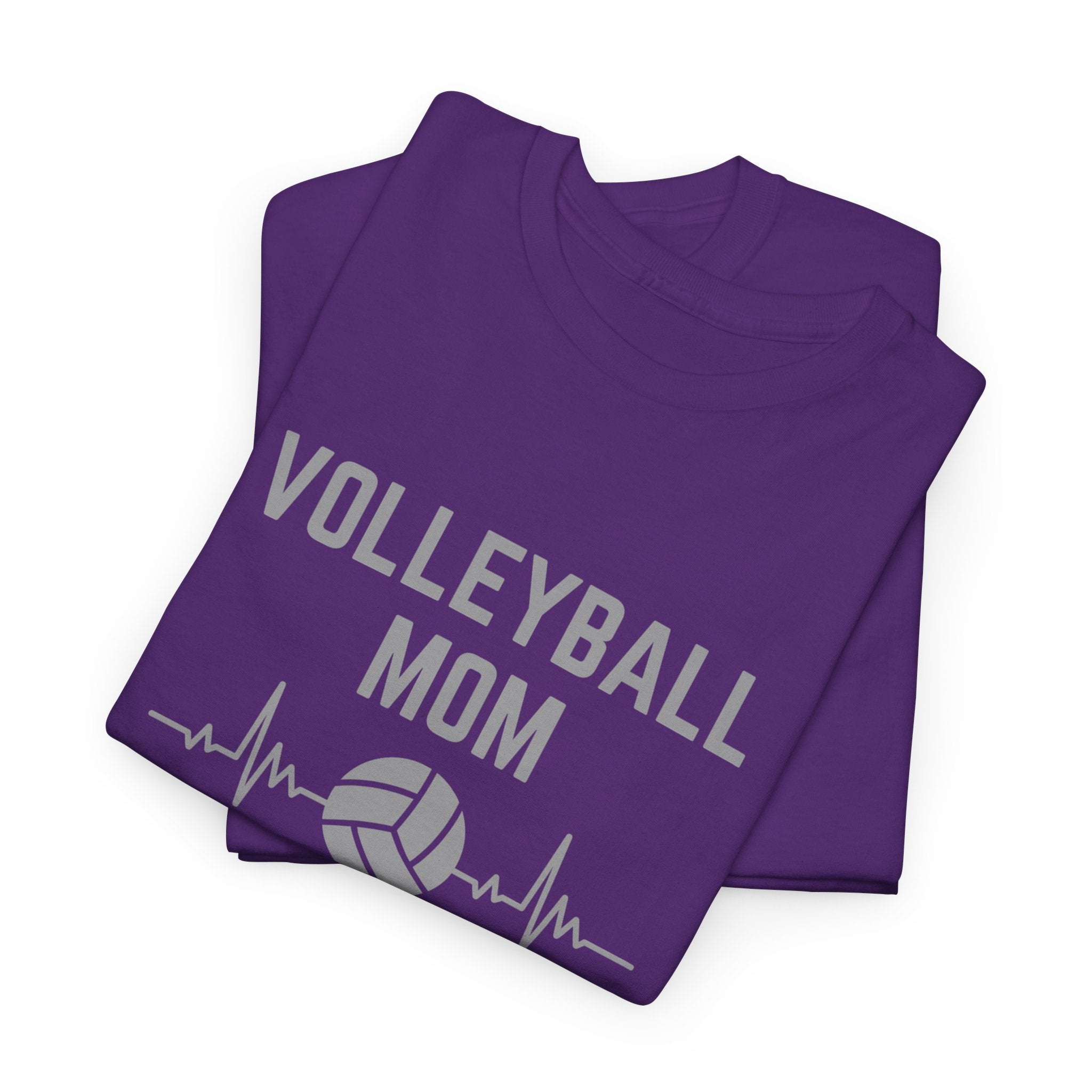 Volleyball Mom T-Shirt — Heartbeat Volleyball Tee for Proud Moms