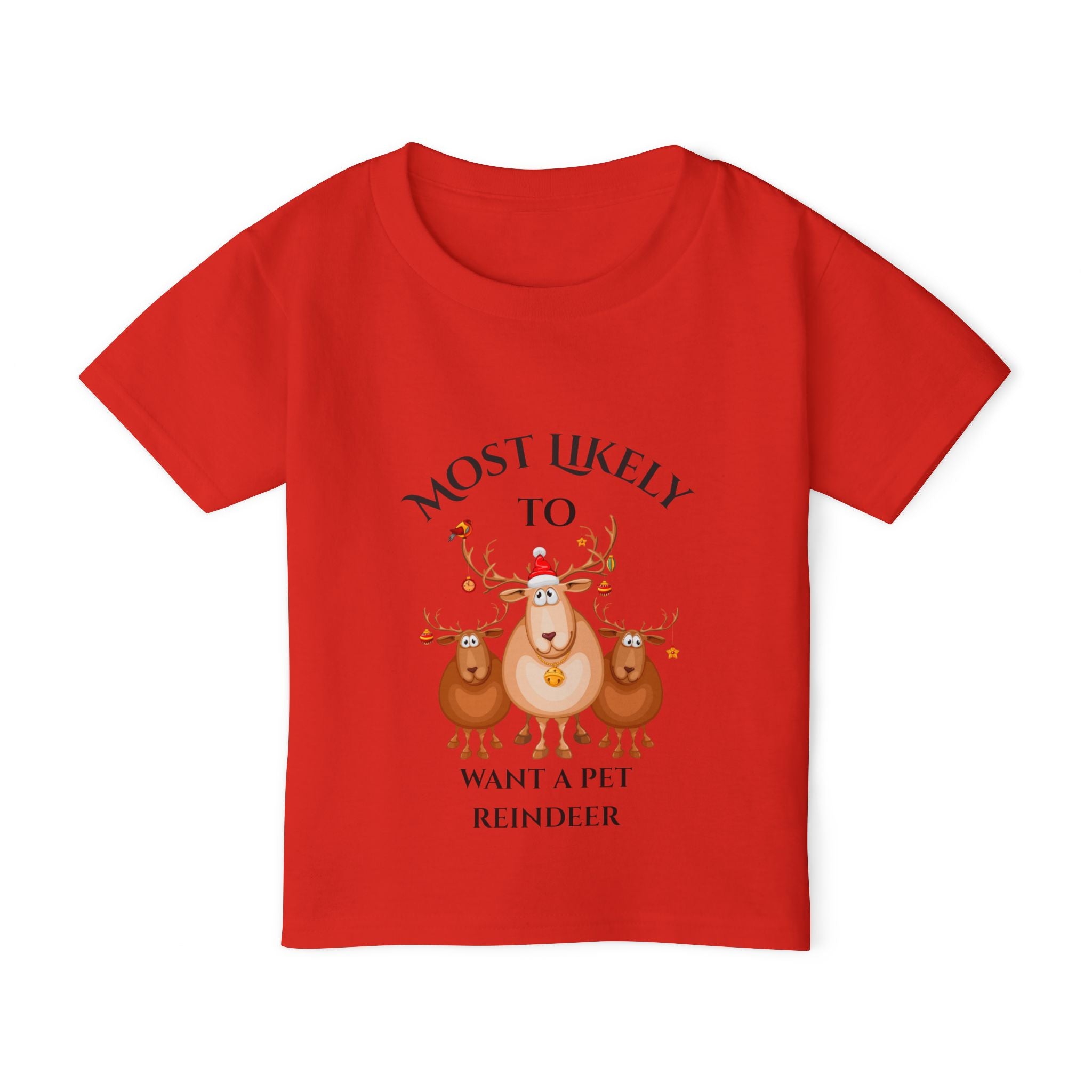 Cute Toddler T-Shirt with 'Most Likely to Want a Pet Reindeer' Design, Christmas Gift, Kids Tee, Holiday Outfit, Fun Playwear, Toddler [...]