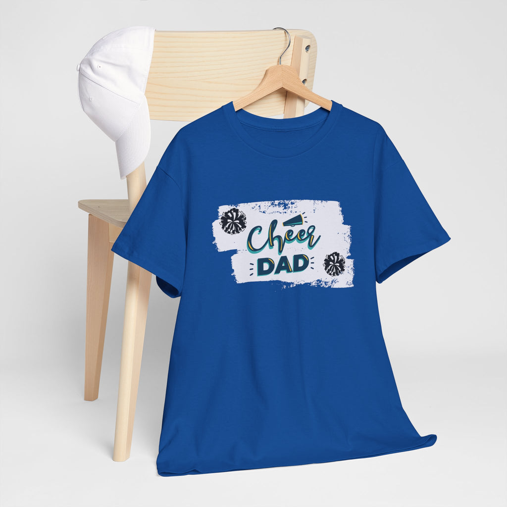 Cheer Dad T-Shirt — Cheerleading Dad Tee with Pom-Poms, Father's Day Gift