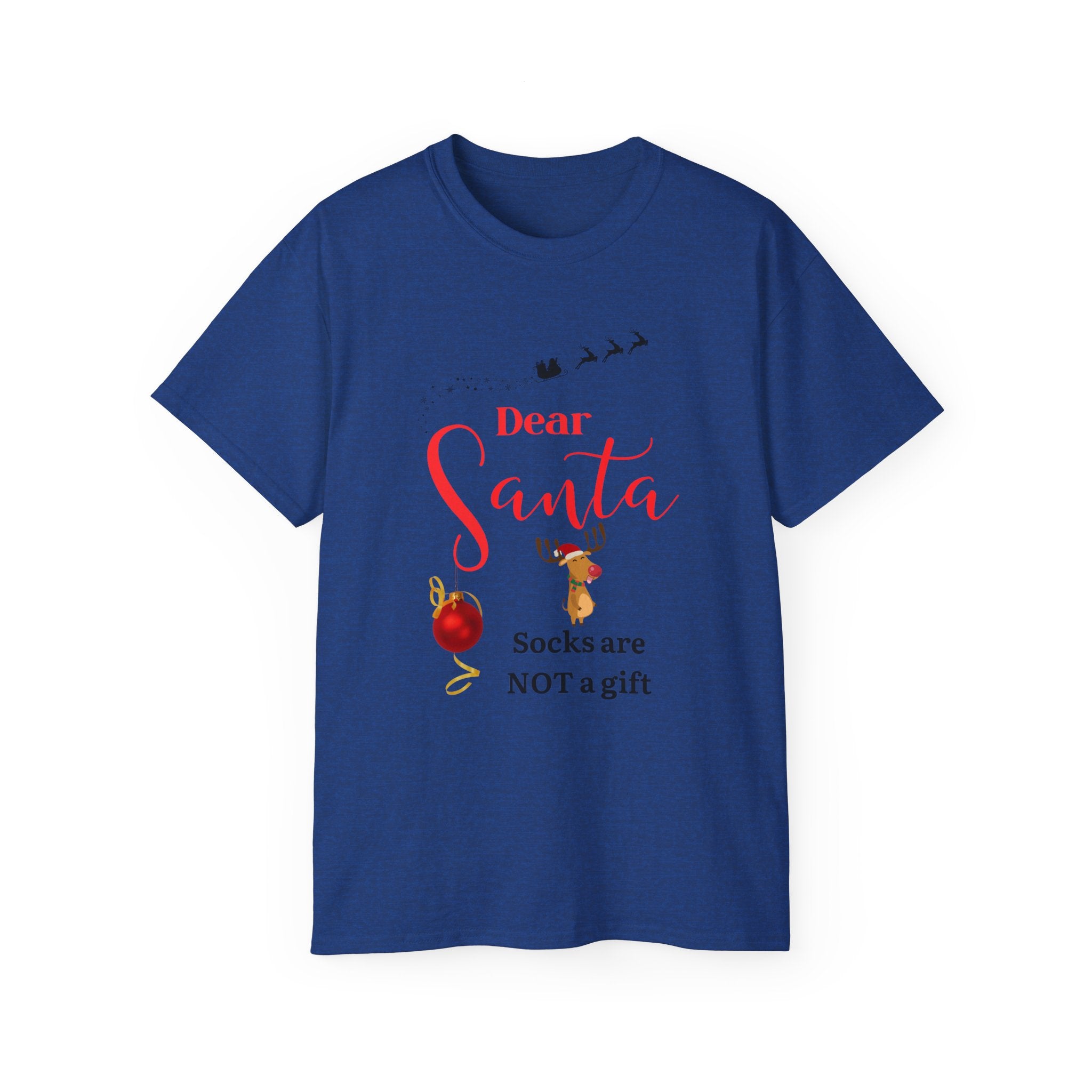 Dear Santa, Socks are not...Unisex Cotton Tee, Christmas Shirt, Holiday Gift, Funny Xmas Apparel, Santa Humor Tee