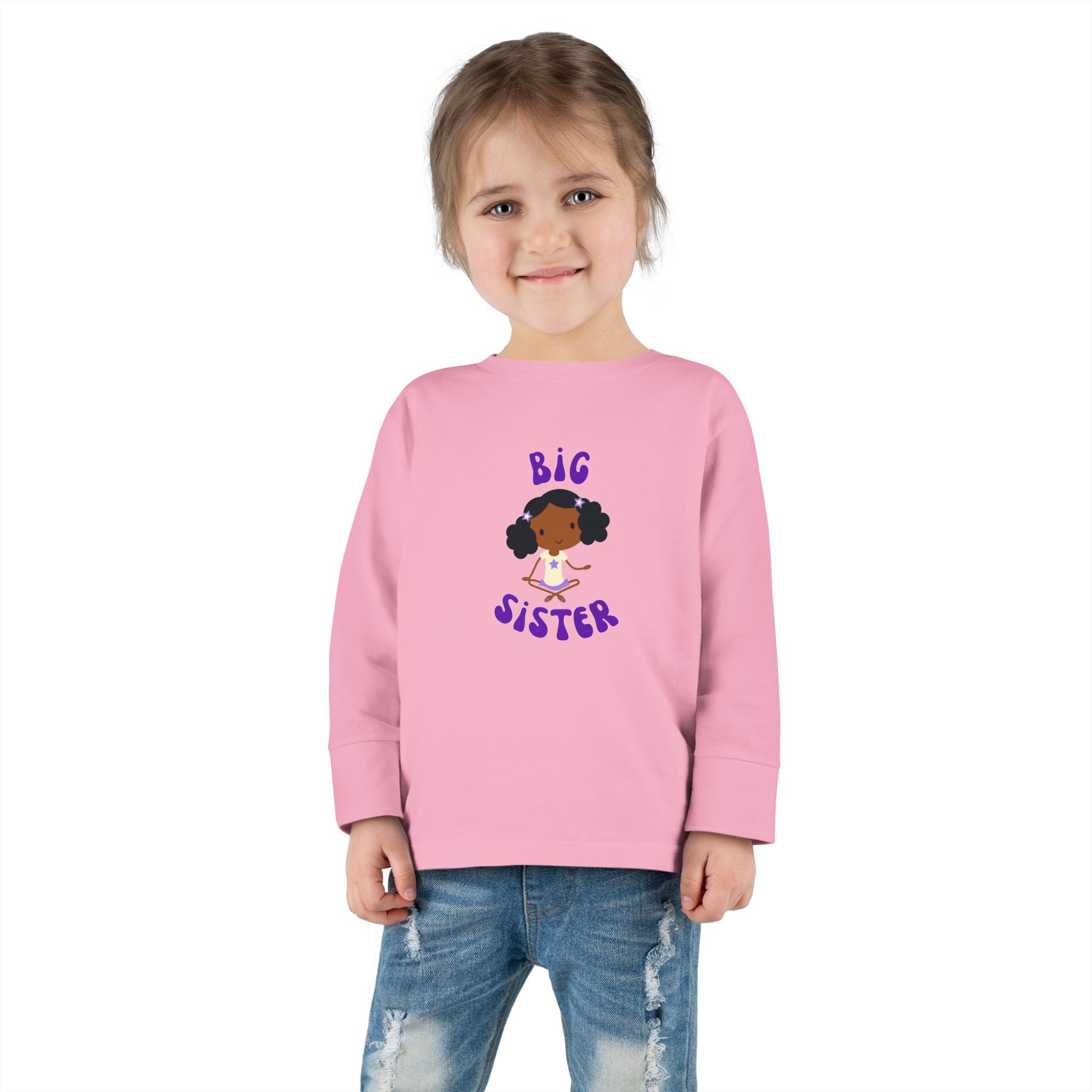 Big Sister Toddler Long Sleeve Tee — Cute Sister Announcement Shirt