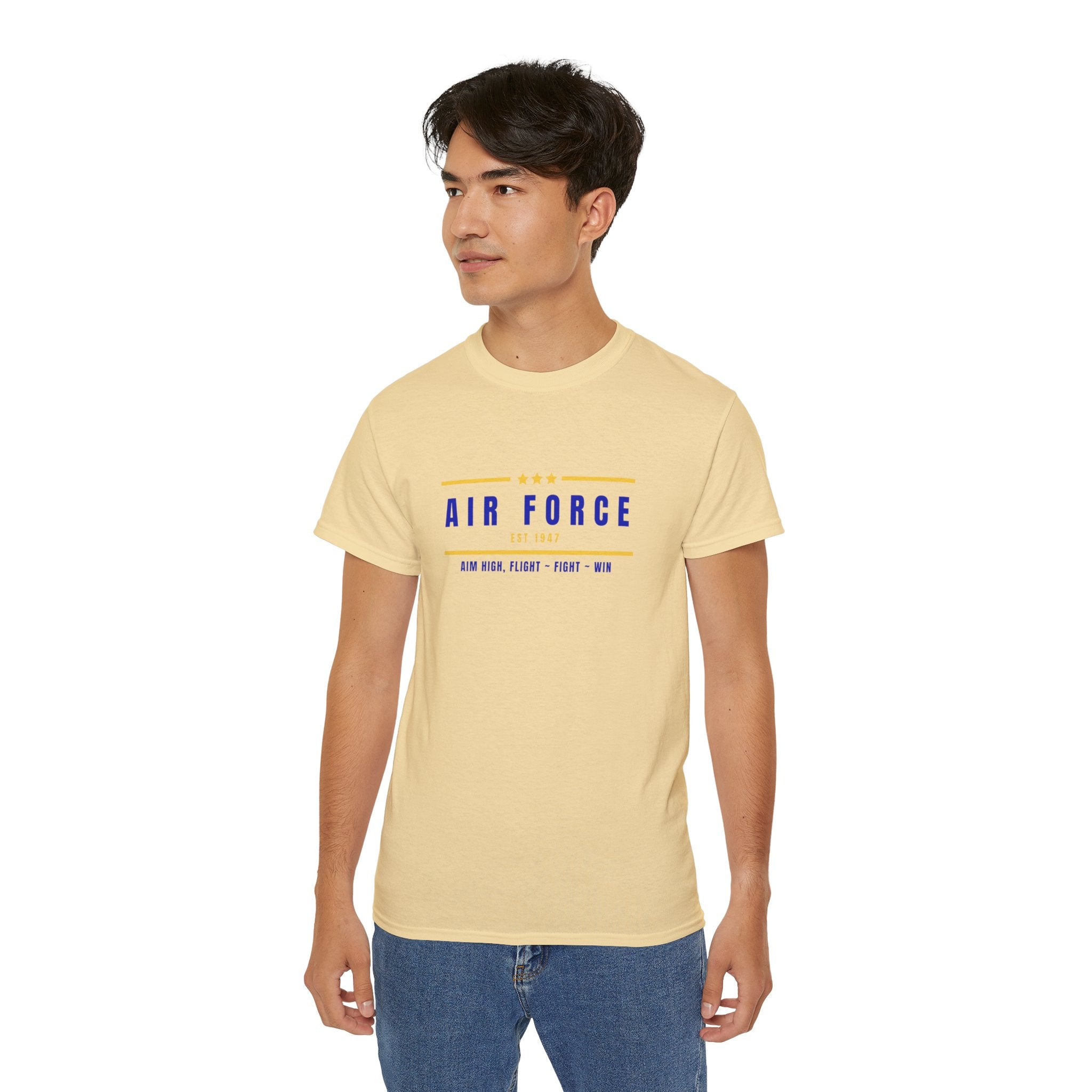 Air Force Vintage Stripe Tee — "Air Force" Graphic T-Shirt