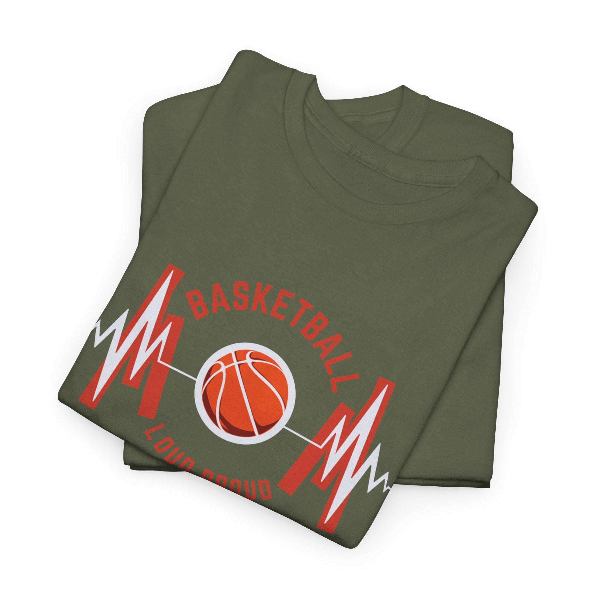 Basketball Mom Loud Proud Tee — Heartbeat Hoop Graphic T‑Shirt