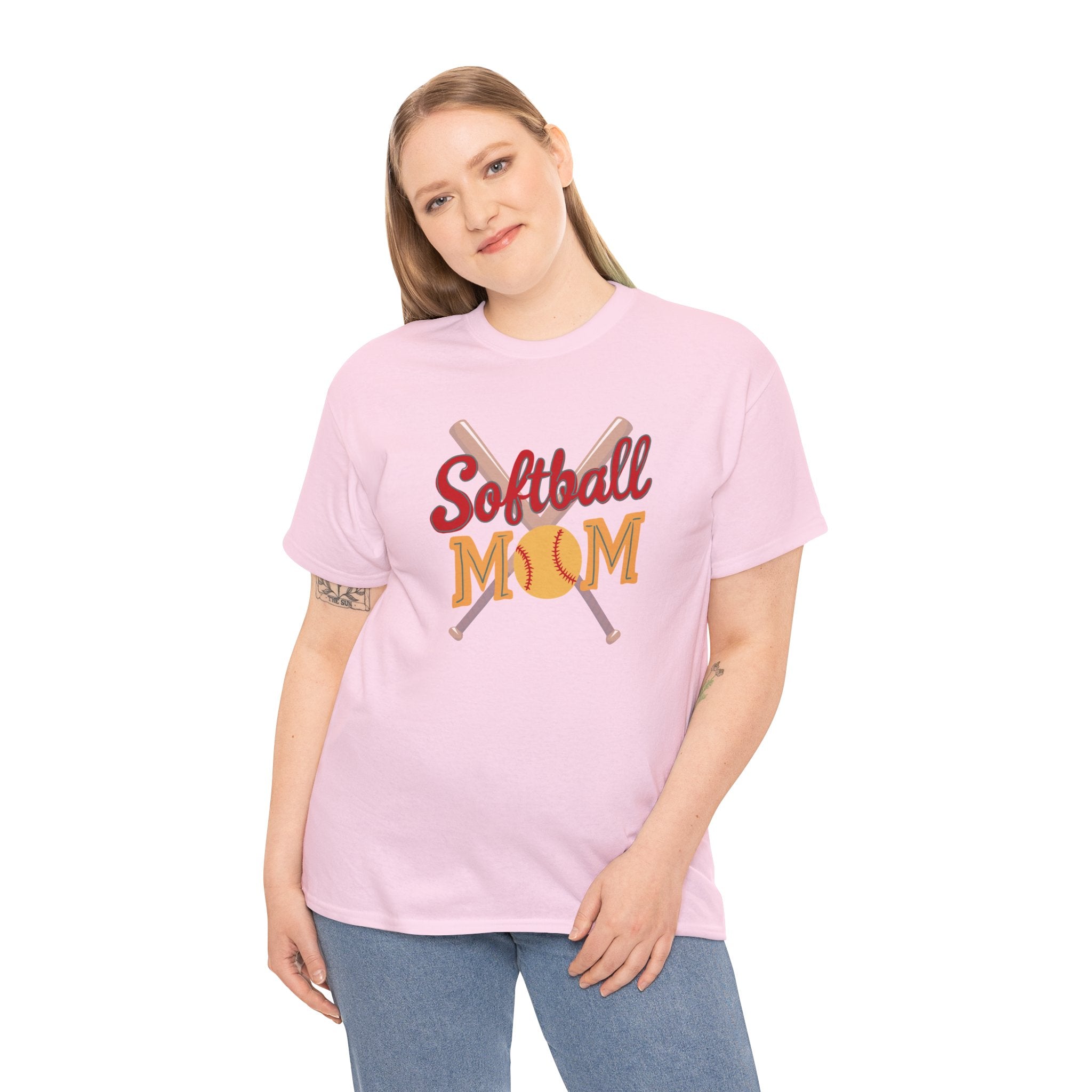 Softball Mom T‑Shirt — Retro Crossed Bats & Ball Tee for Proud Moms