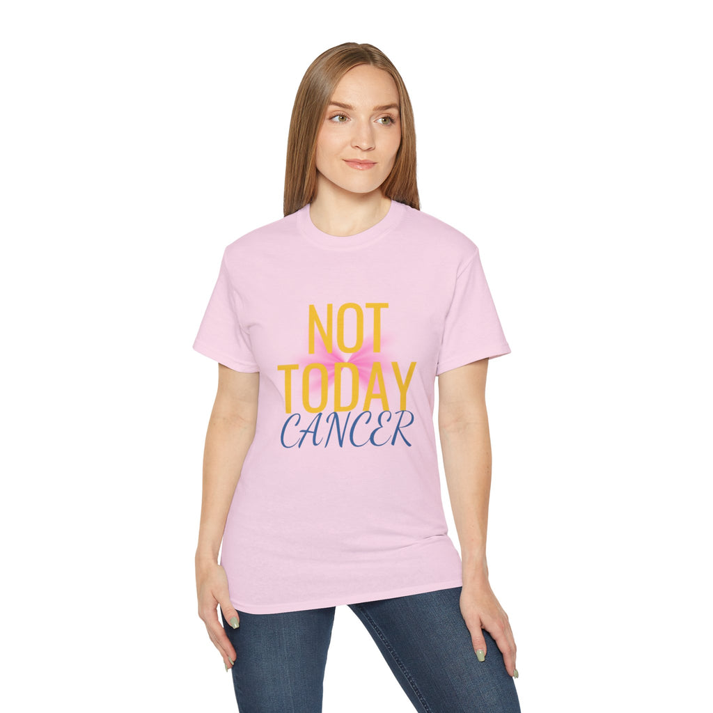 Not Today Cancer T-Shirt — Inspirational Cancer Awareness Tee with Pink Ribbon
