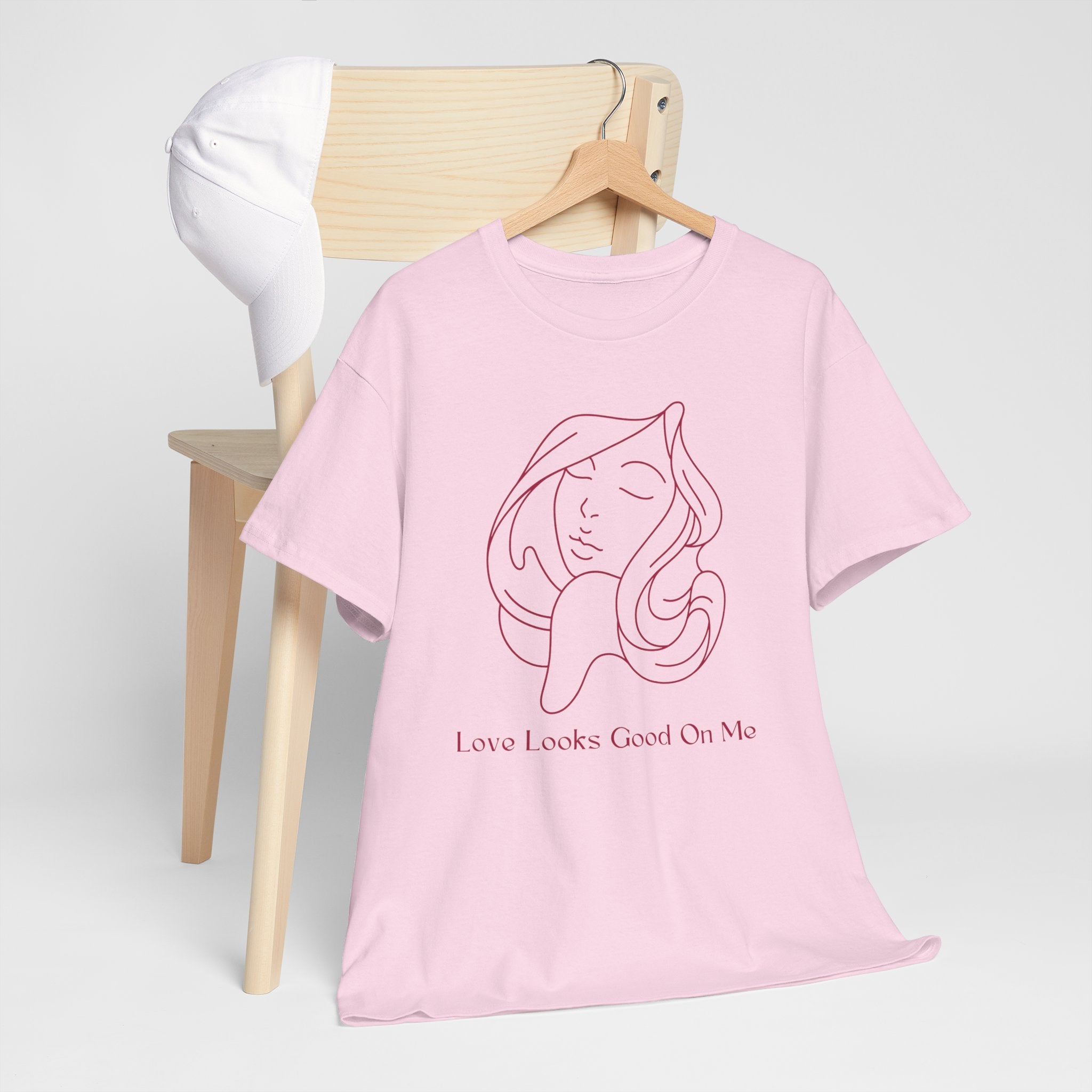 T-Shirt — 'Love Looks Good On Me' Minimal Line Art Tee