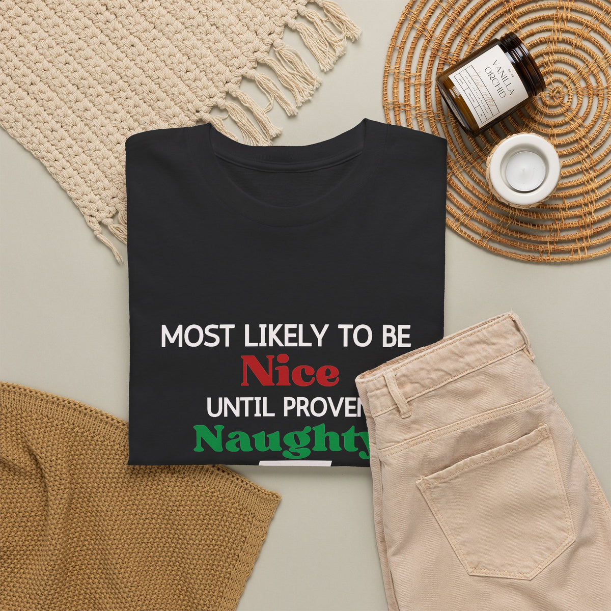 Most Likely to Be Nice Until Proven Naughty Christmas T-Shirt