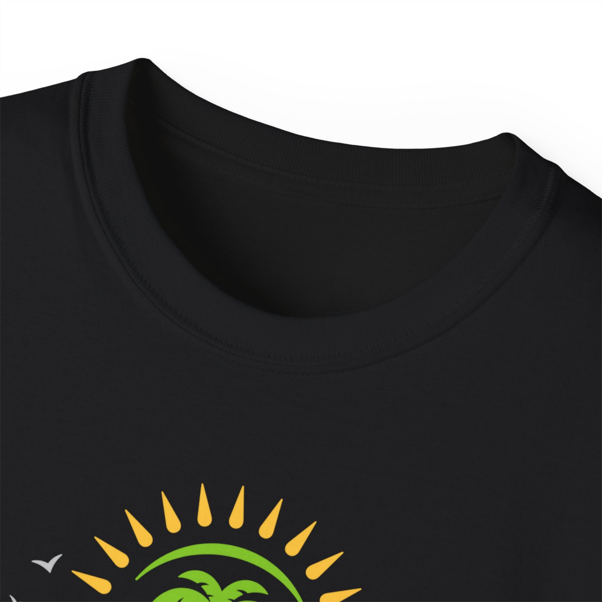 Waves and Matching Shades Tee — Retro Palm Beach Graphic T-Shirt