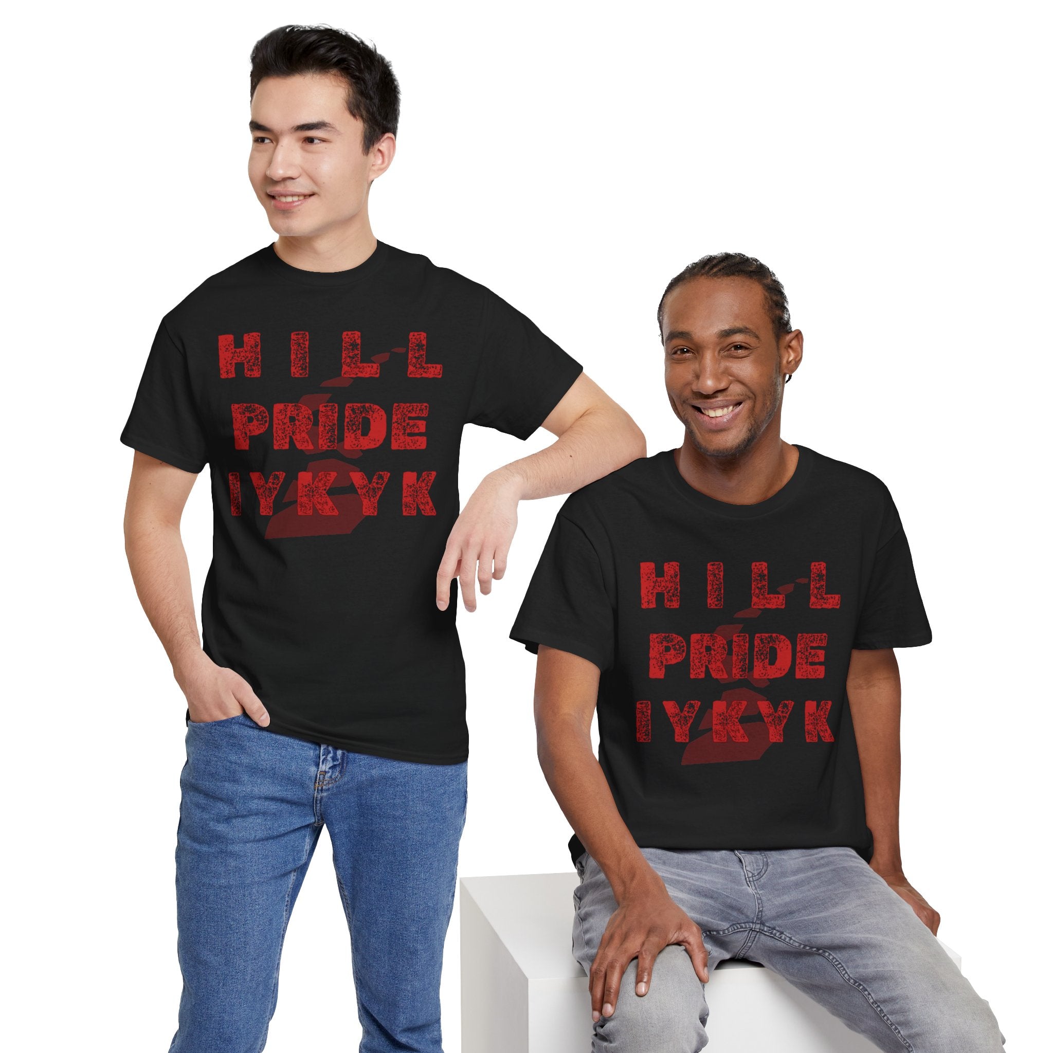 Hill Pride Cobblestone Road Graphic Tee — Red Brick Path Text Design