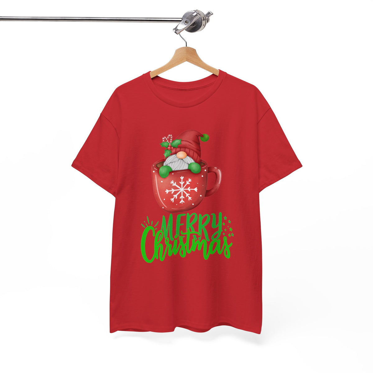 Merry Christmas Gnome in Mug Graphic T-Shirt