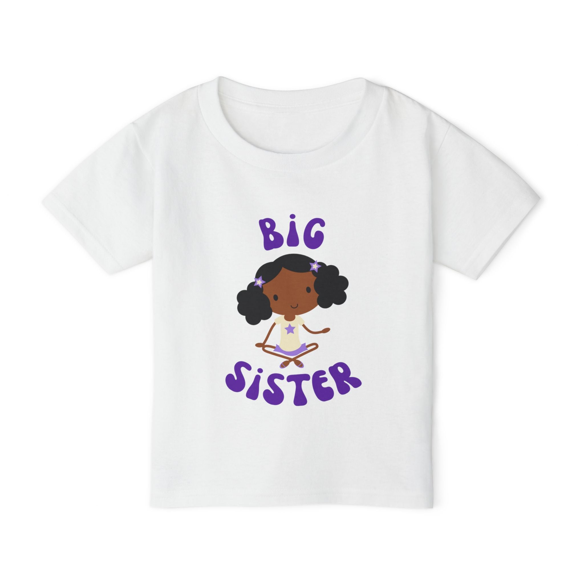 Big Sister Toddler Tee — Cute African American Girl Announcement Shirt