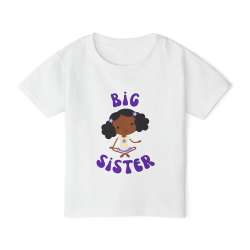 Big Sister Toddler Tee — Cute African American Girl Announcement Shirt
