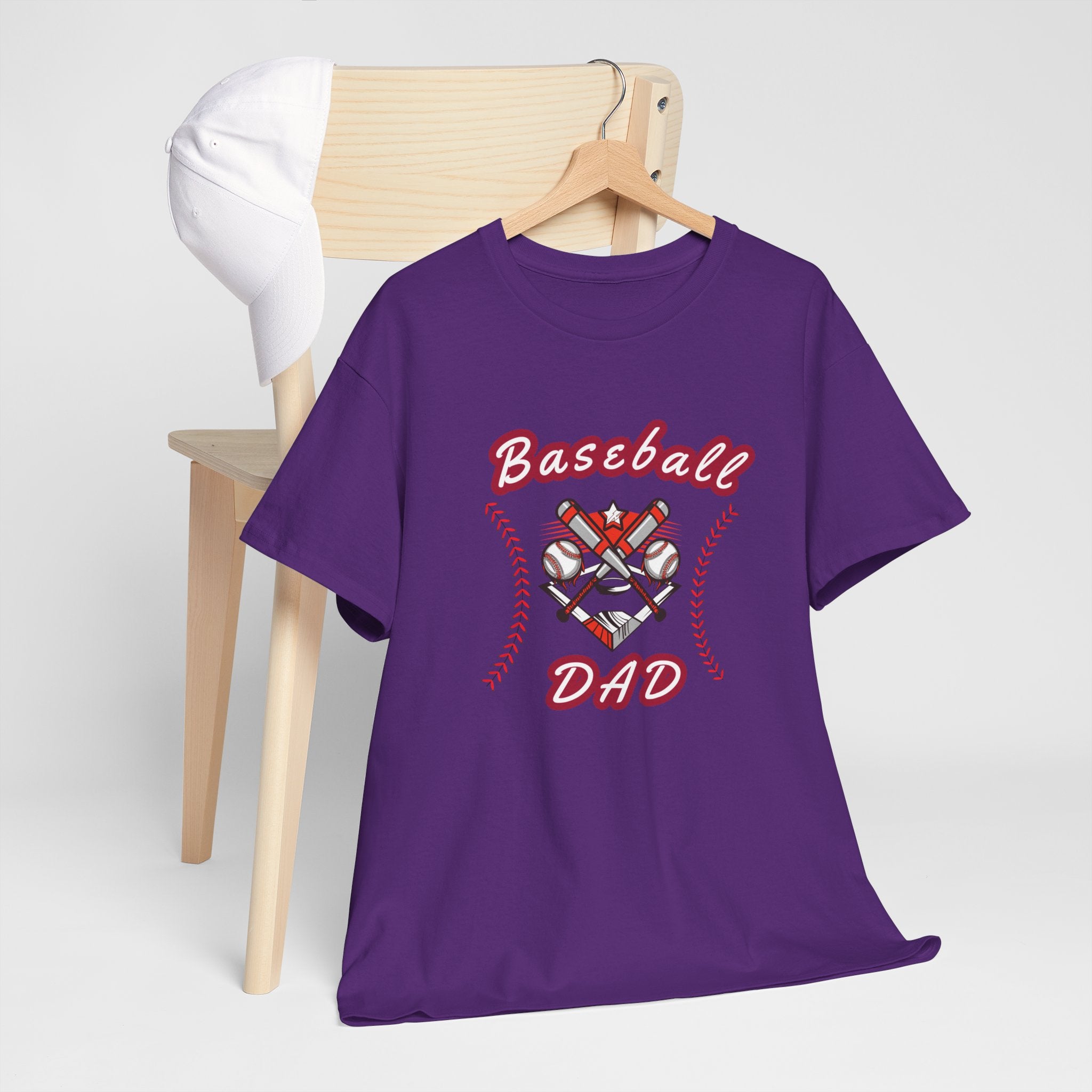 Baseball Dad T-Shirt – Vintage Crossed Bats & Glove Tee for Sports Fans, Father's Day Gift