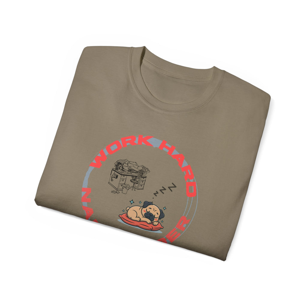 Work Hard Nap Harder T‑Shirt — Funny Sleep Lover Graphic Tee