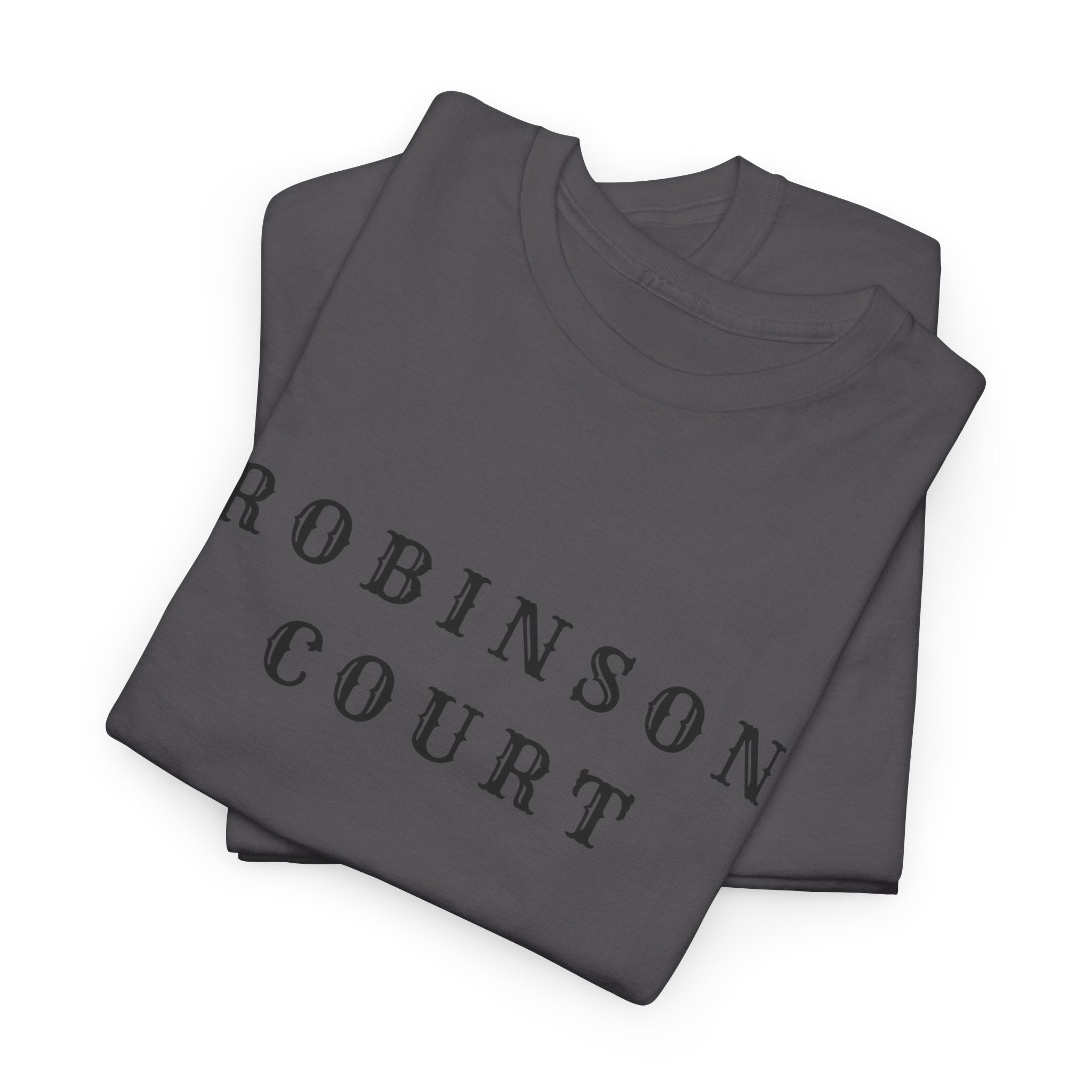 Robinson Court T-Shirt — Minimal Vintage Text Streetwear Tee