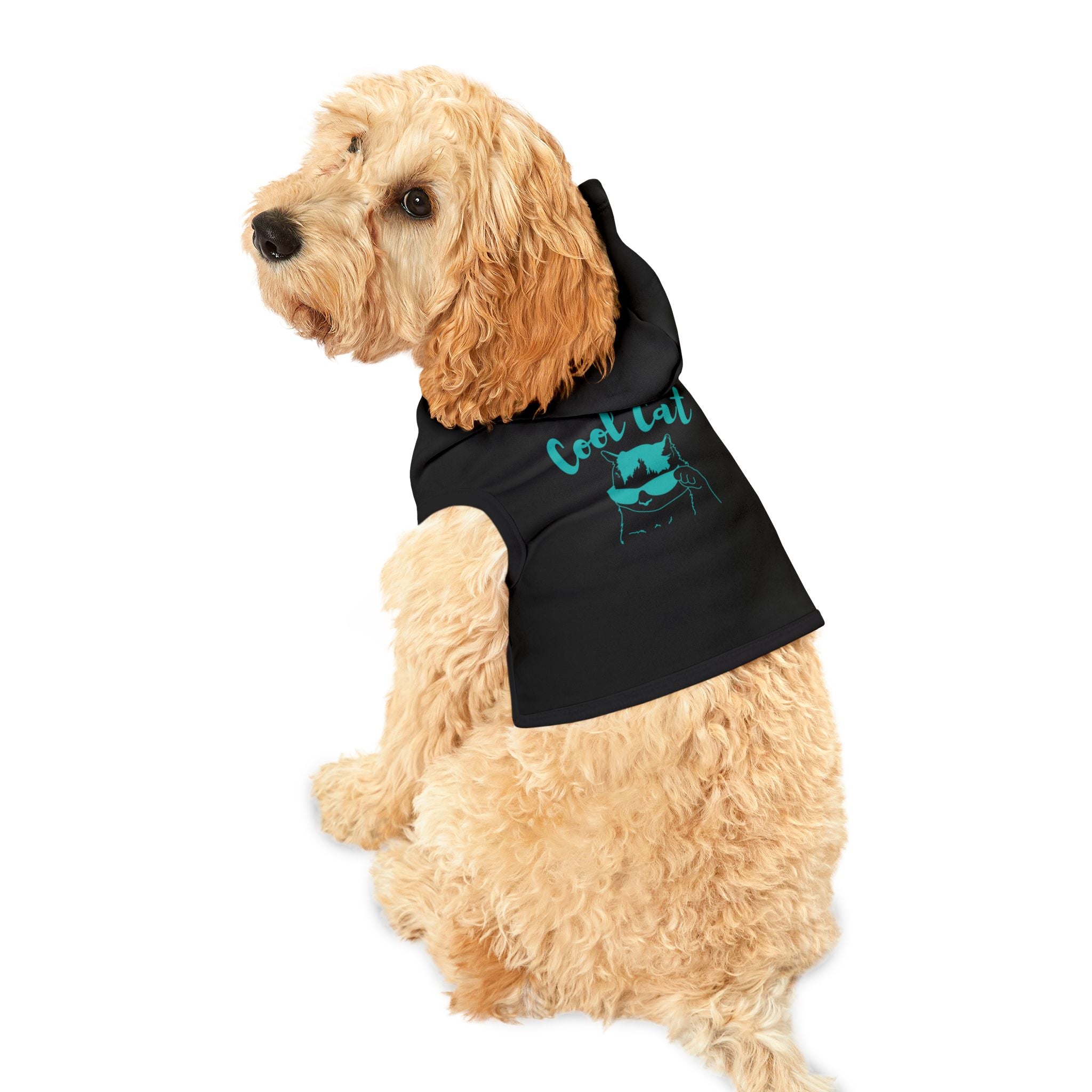 Pet Hoodie - "Cool Cat" Graphic Hooded Dog & Cat Sweatshirt for Small Pets