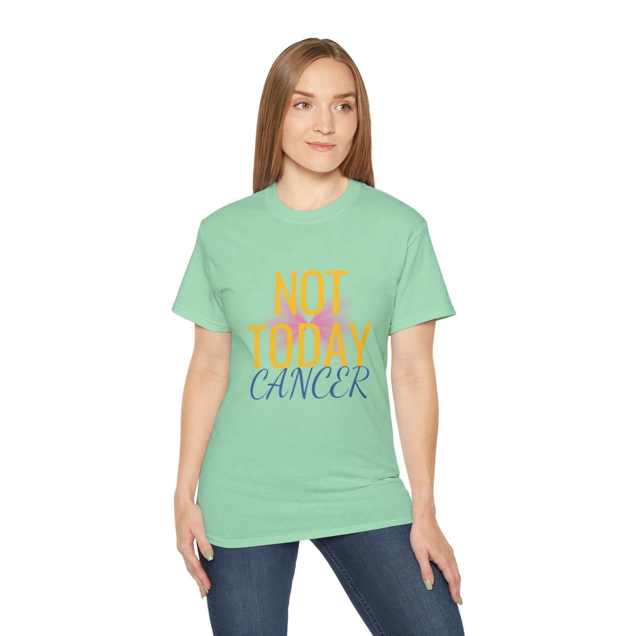 Not Today Cancer T-Shirt — Inspirational Cancer Awareness Tee with Pink Ribbon