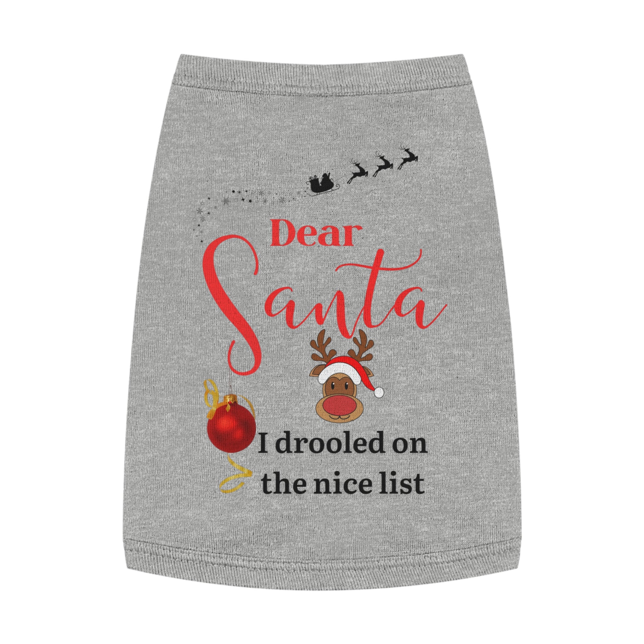 I drooled on ...Festive Pet Tank Top, Christmas Pet Apparel, Holiday Dog Shirt, Santa Themed Dog Outfit, Cute Pet Gift
