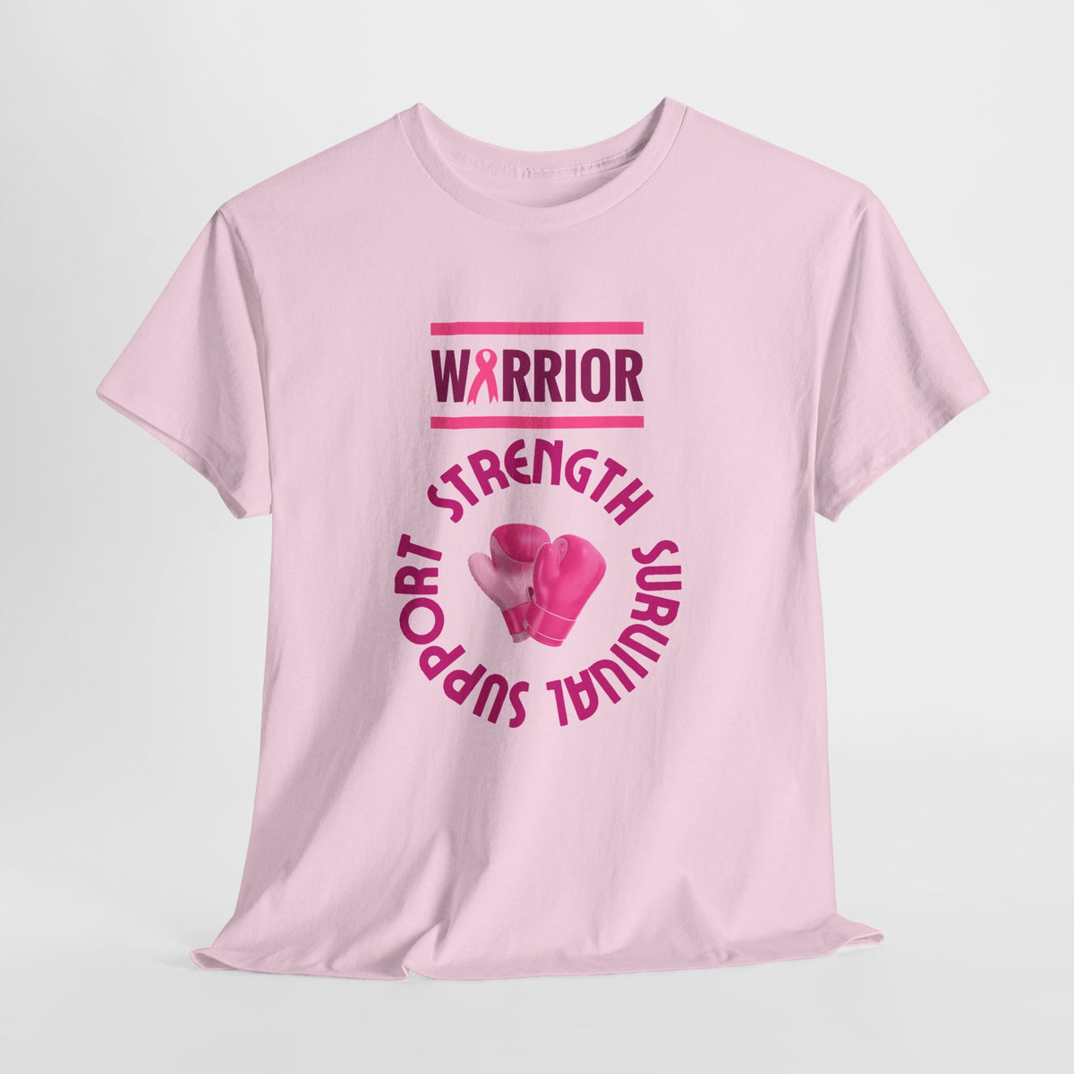 Breast Cancer Warrior T-Shirt — Strength, Support, Survival Pink Gloves Design