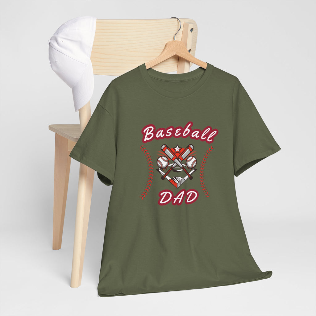 Baseball Dad T-Shirt – Vintage Crossed Bats & Glove Tee for Sports Fans, Father's Day Gift