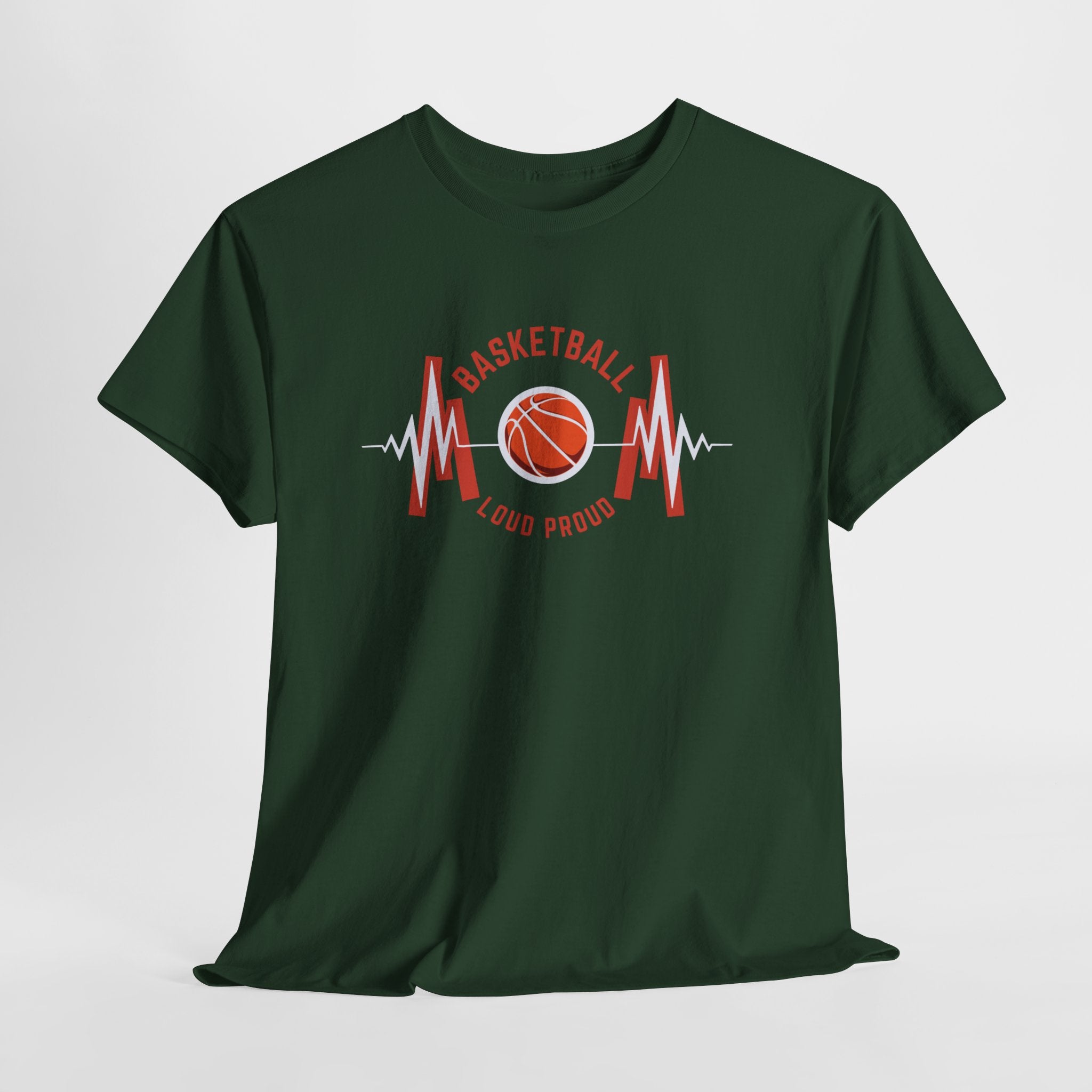 Basketball Mom Loud Proud Tee — Heartbeat Hoop Graphic T‑Shirt
