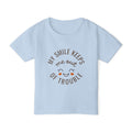 Toddler T‑Shirt — “My Smile Keeps Me Out of Trouble” Cute Smiley Kids Tee