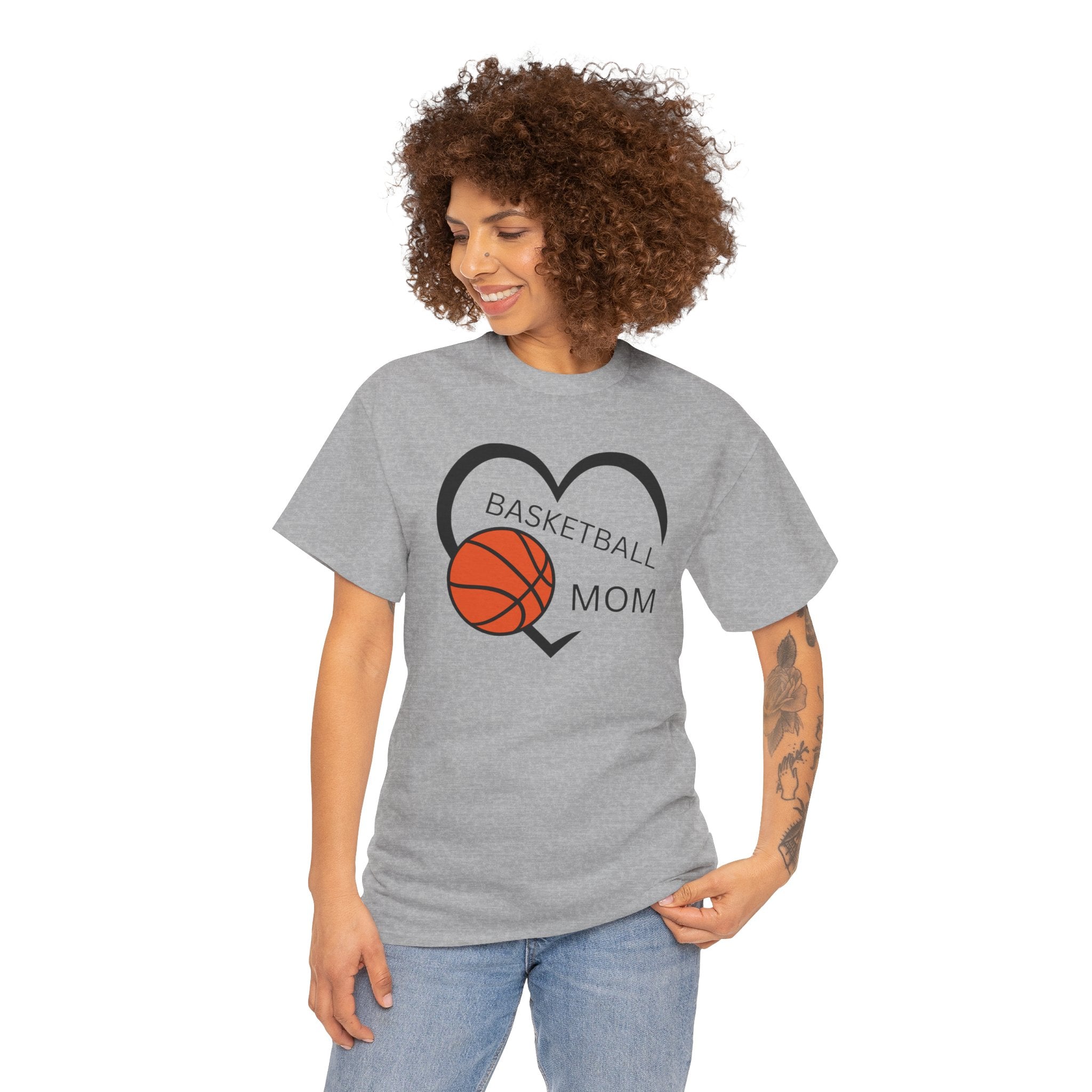 Basketball Mom T-Shirt – Heart & Basketball Design