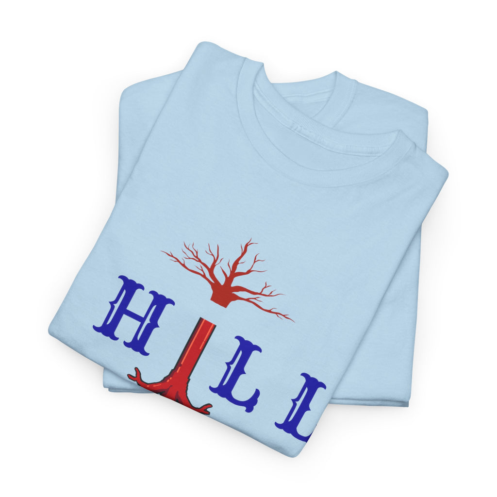T-Shirt — Hill Roots Logo Tee (red tree roots graphic)