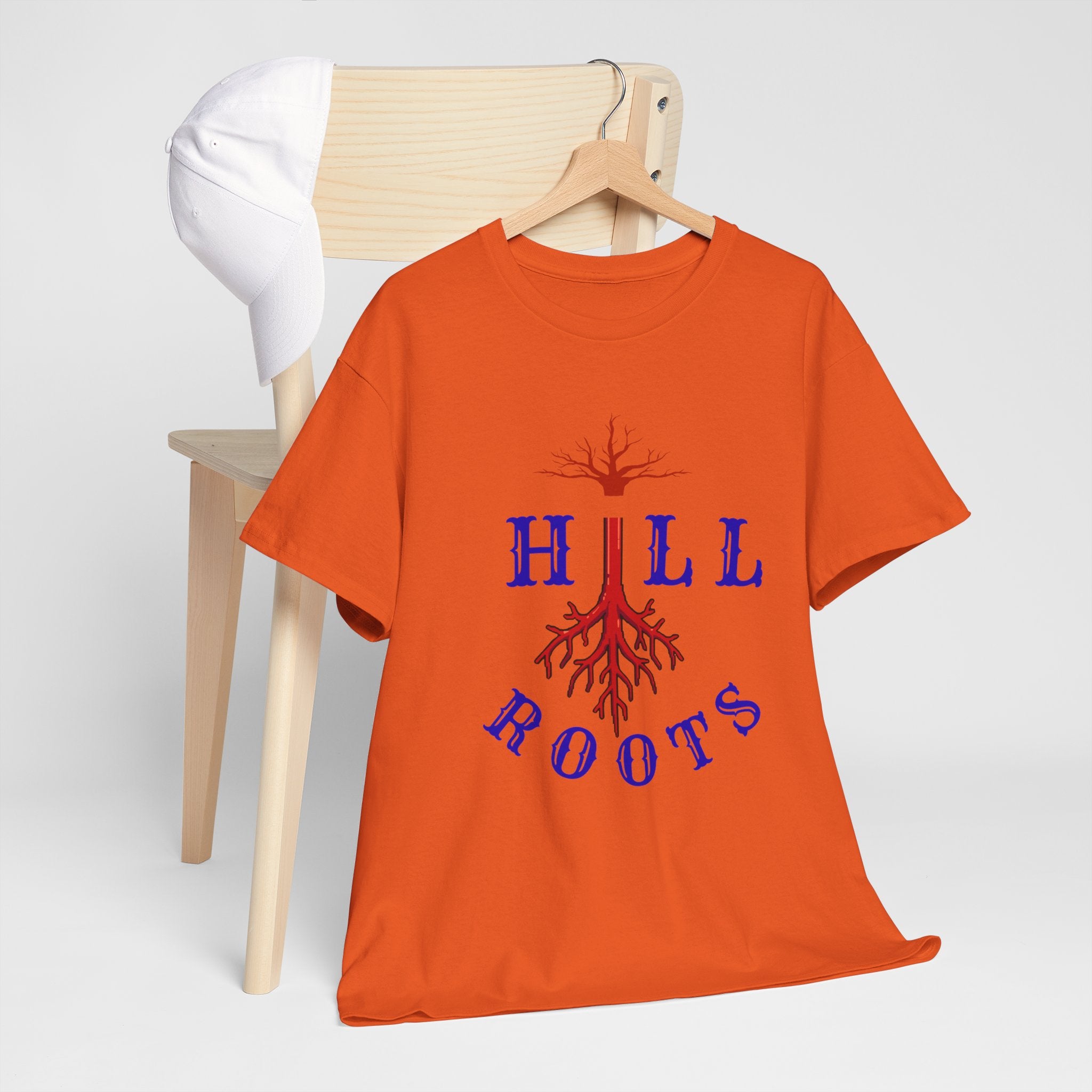 T-Shirt — Hill Roots Logo Tee (red tree roots graphic)