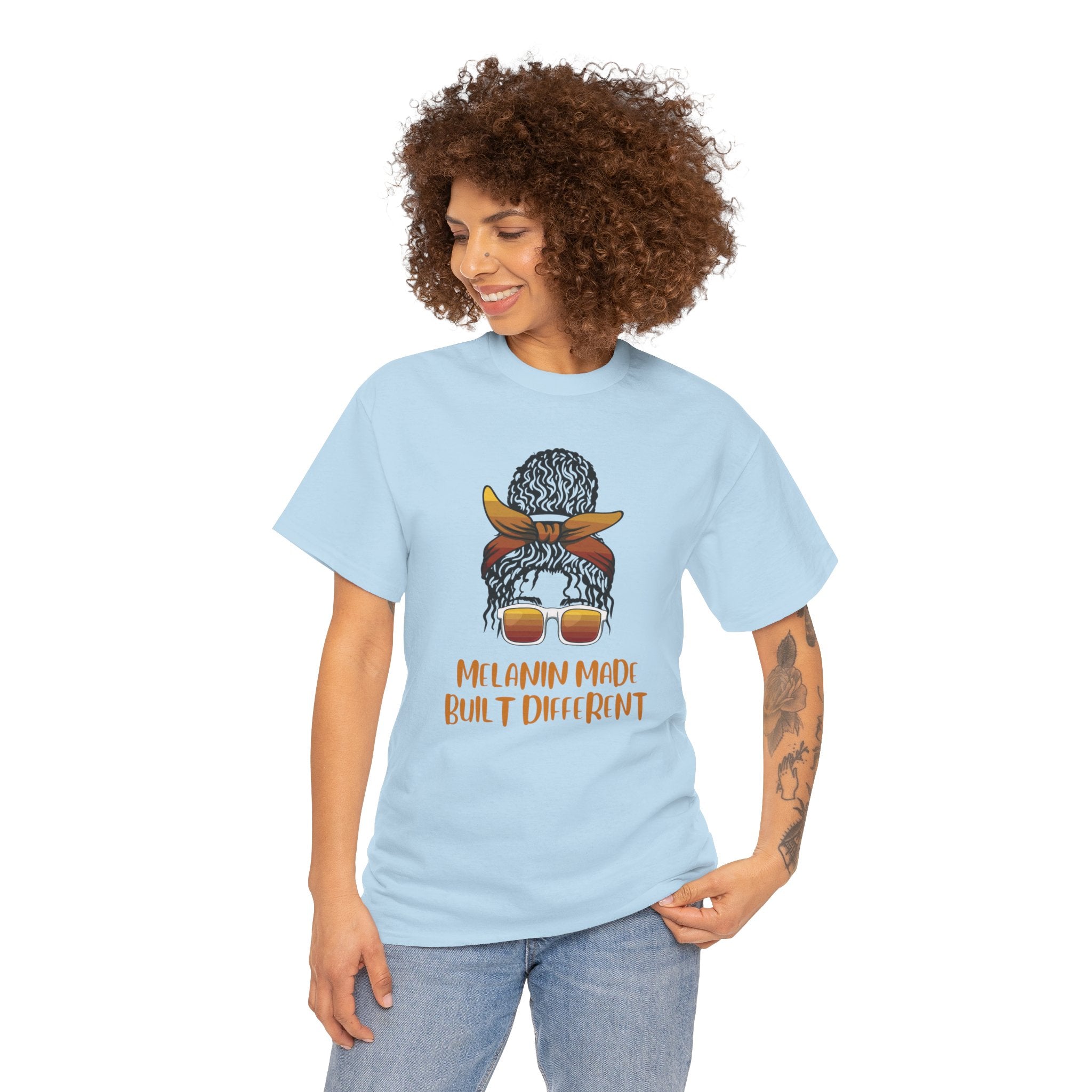 T-Shirt — "Melanin Made, Built Different" Graphic Tee
