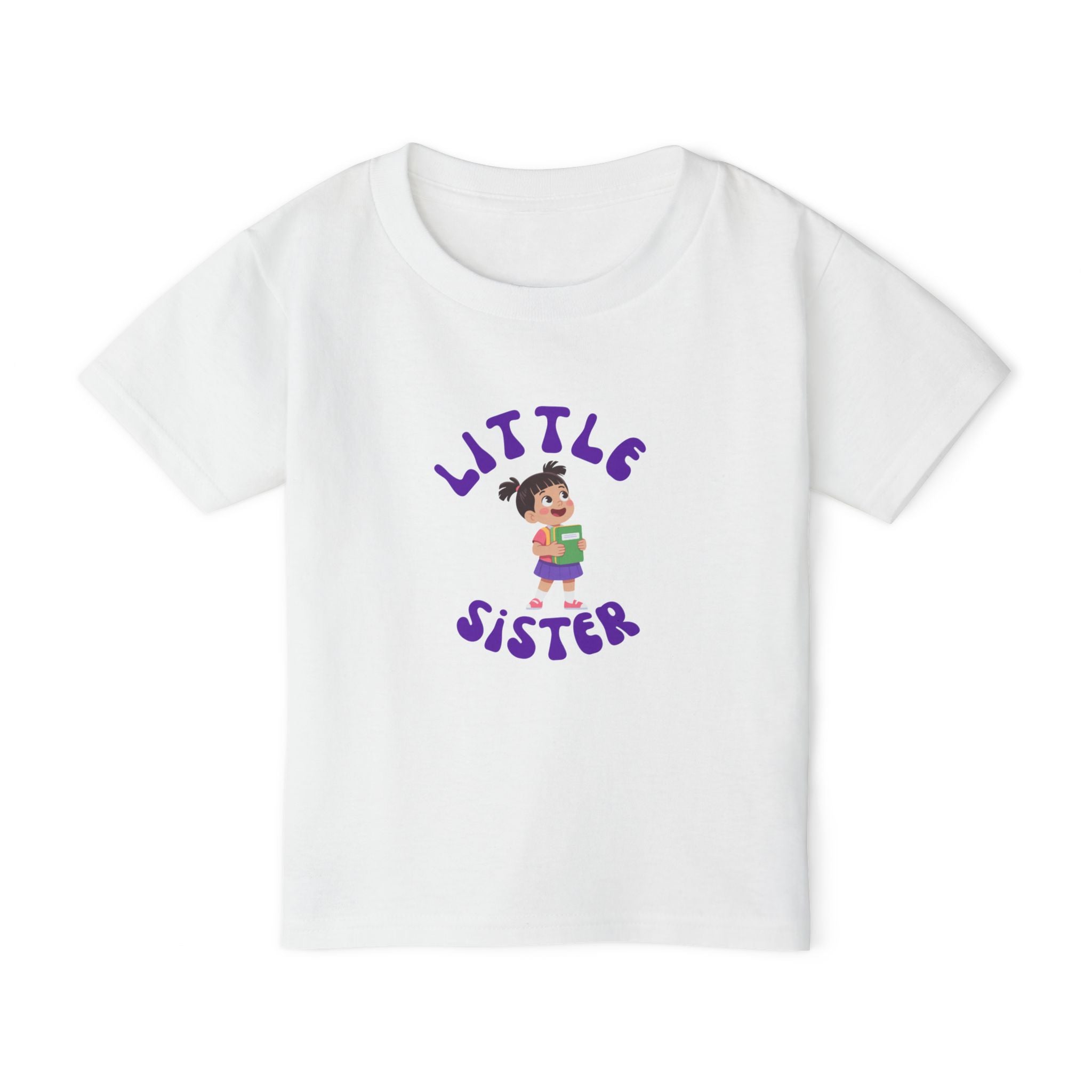 Little Sister Toddler T-Shirt — Cute Cartoon Sibling Shirt for New Sisters