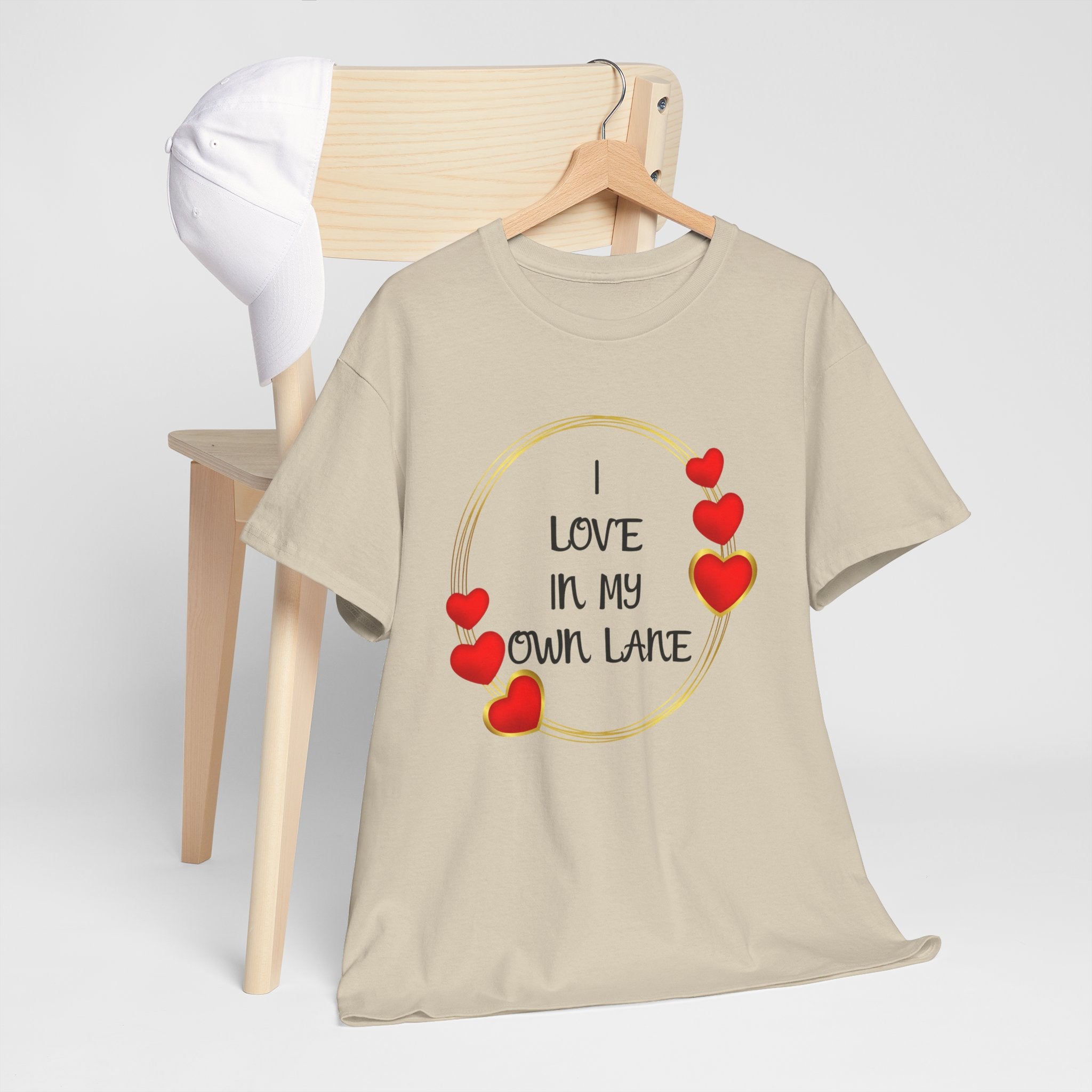 T-Shirt — "I Love In My Own Lane" Heart Graphic Self-Love Tee