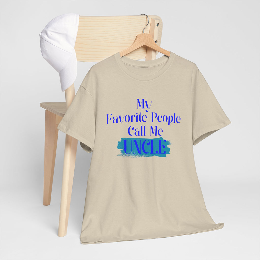 Uncle T‑Shirt — "My Favorite People Call Me UNCLE" Blue Brushstroke Tee