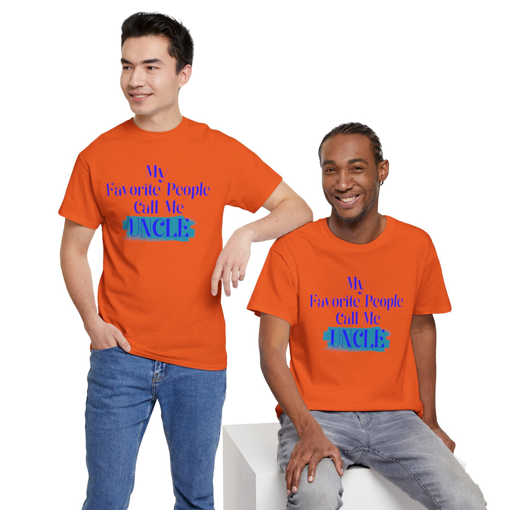 Uncle T‑Shirt — "My Favorite People Call Me UNCLE" Blue Brushstroke Tee