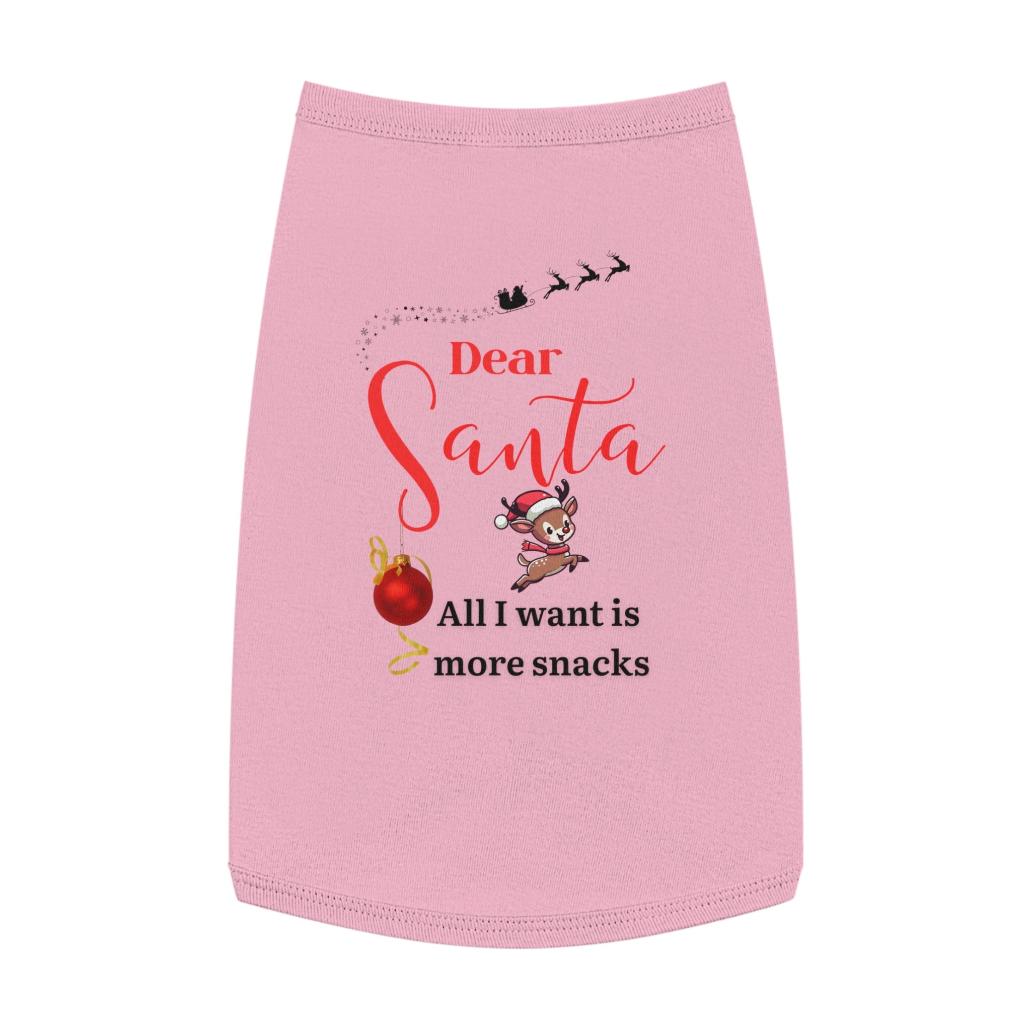 Dear Santa, All I want is...Santa Pet Tank Top - Festive Dog Apparel for Christmas, Holiday Outfit, Cute Pet Gift, Funny Pet Clothes, Cute Pet Tank
