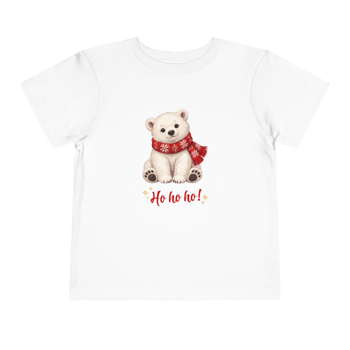 Ho Ho Ho Teddy Bear Christmas Toddler Short Sleeve Tee