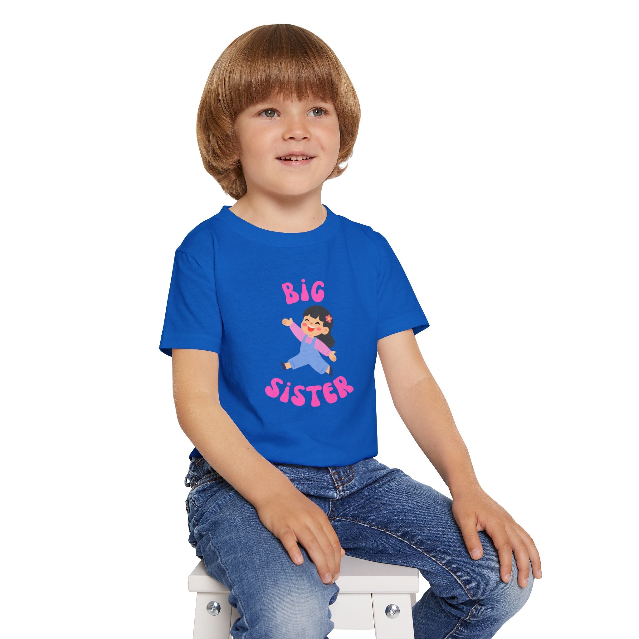 Big Sister Toddler T-Shirt — Cute Cartoon Sibling Announcement Tee