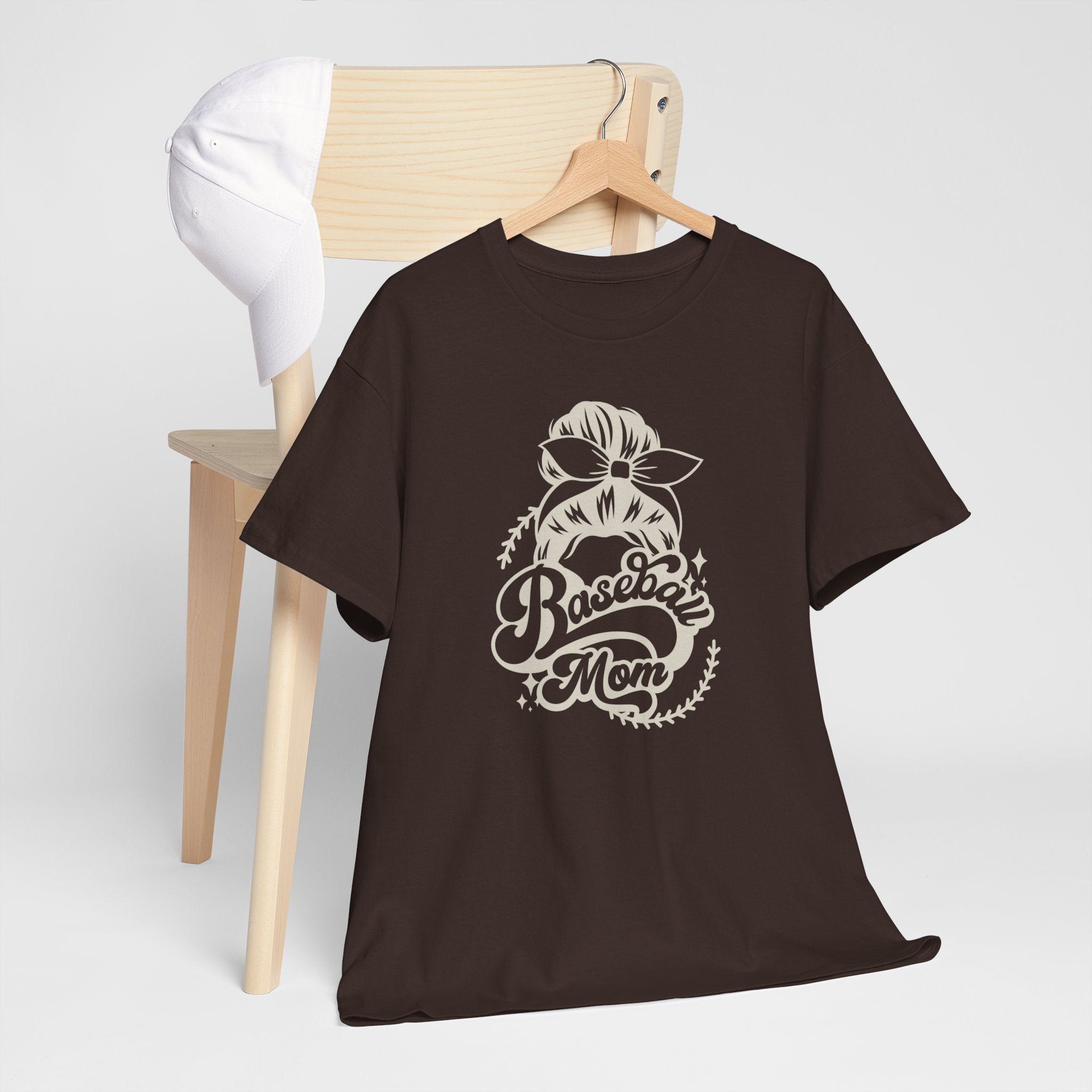 Baseball Mom Tee — Messy Bun Graphic Shirt for Proud Baseball Moms