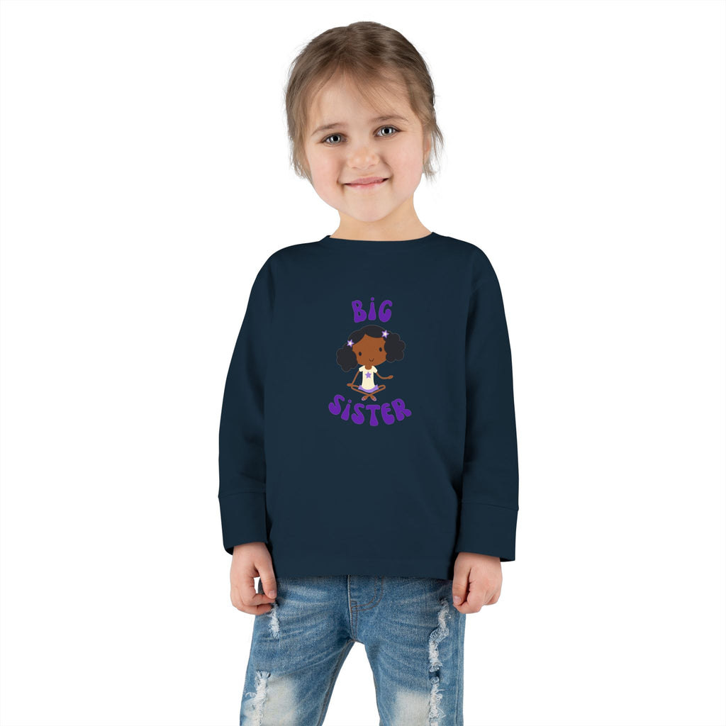 Big Sister Toddler Long Sleeve Tee — Cute Sister Announcement Shirt
