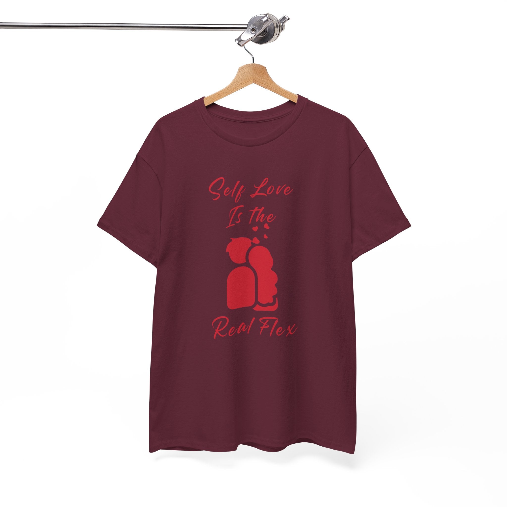 T-Shirt — "Self Love Is The Real Flex" Romantic Couple Graphic Tee