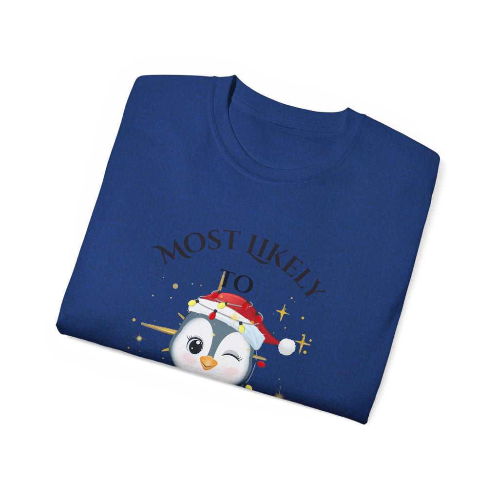 Most Likely To Post on Instagram Unisex Ultra Cotton Tee, Cute Penguin Shirt, Social Media Humor T-Shirt, Holiday Gift, Fun Casual Wear