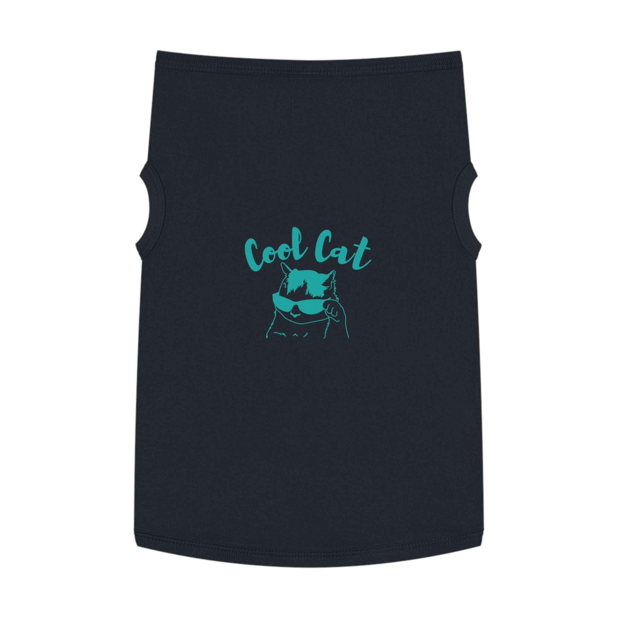 Cool Cat Pet Tank Top — Teal "Cool Cat" Graphic Dog & Cat Shirt