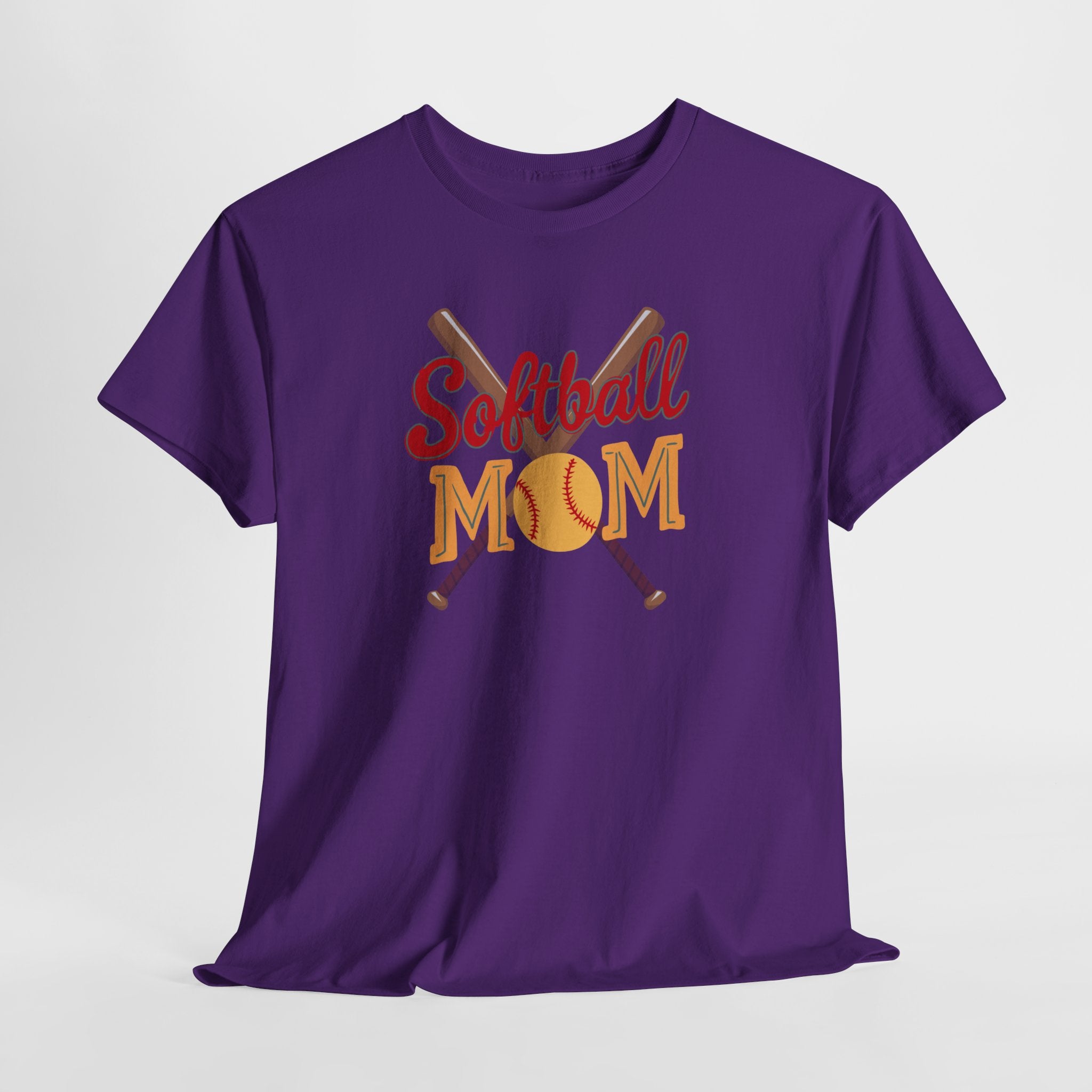 Softball Mom T‑Shirt — Retro Crossed Bats & Ball Tee for Proud Moms