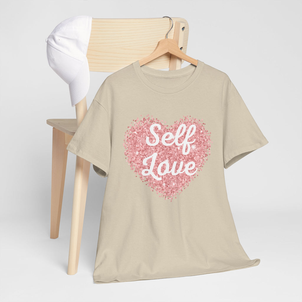 Self Love Tee — Pink Heart Mental Health Awareness Shirt
