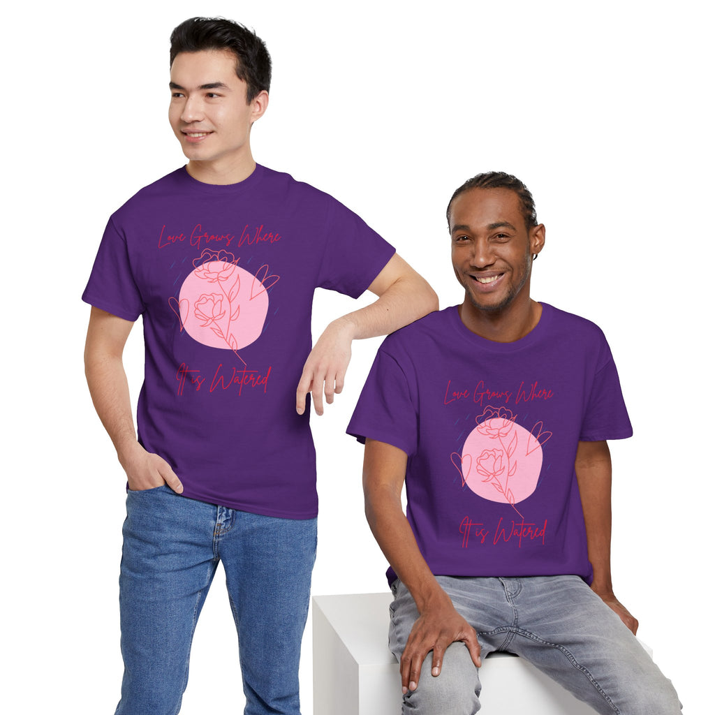 Rose Moon Graphic Tee — "Love Grows Where It’s Watered"