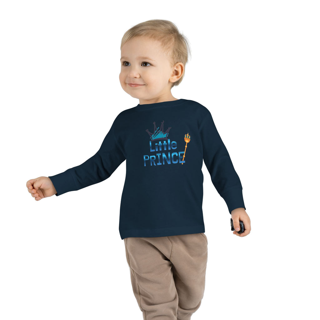 Little Prince Toddler Long Sleeve Tee — Cute Crown Design