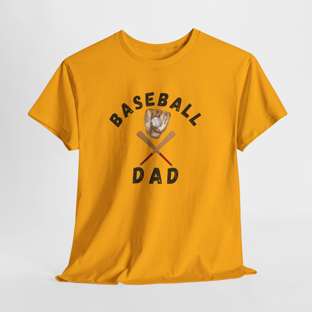 Baseball Dad Tee — Vintage Glove & Crossed Bats Graphic Shirt