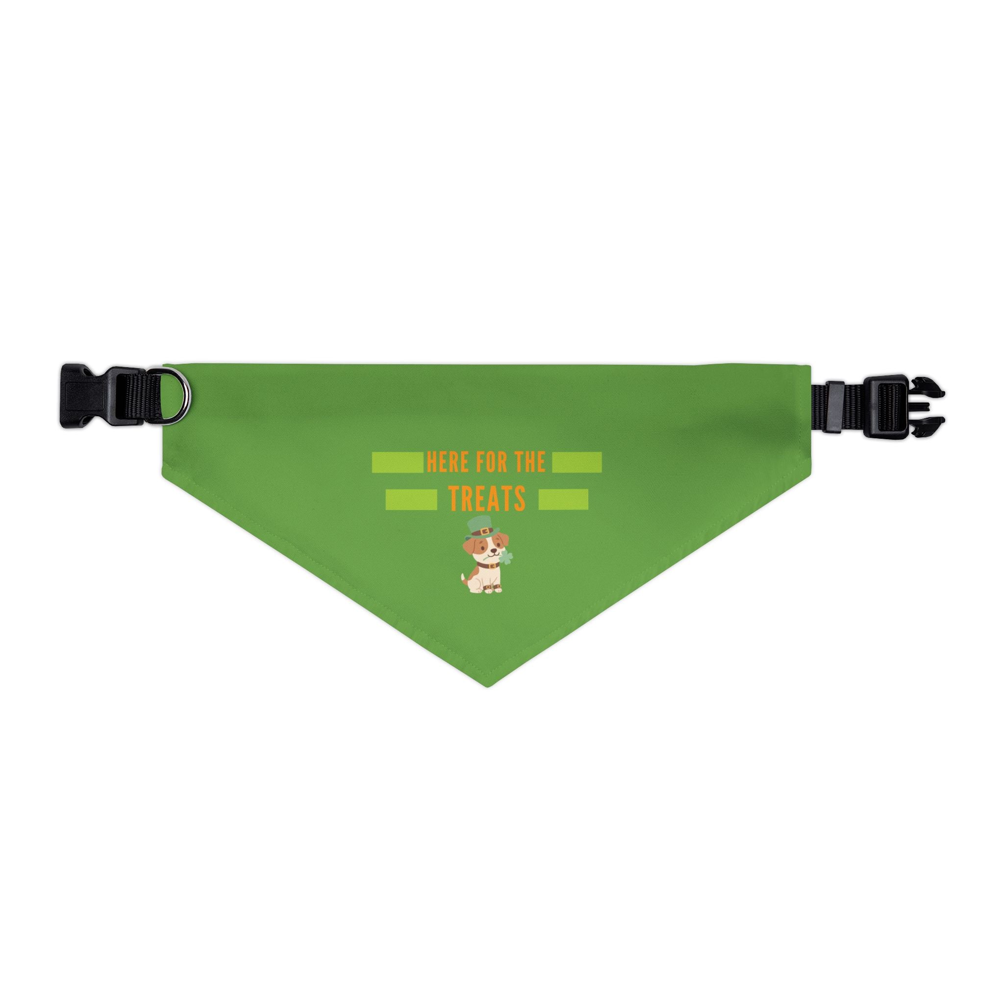 Pet Bandana — "Here for the Treats" Green Dog Collar Accessory