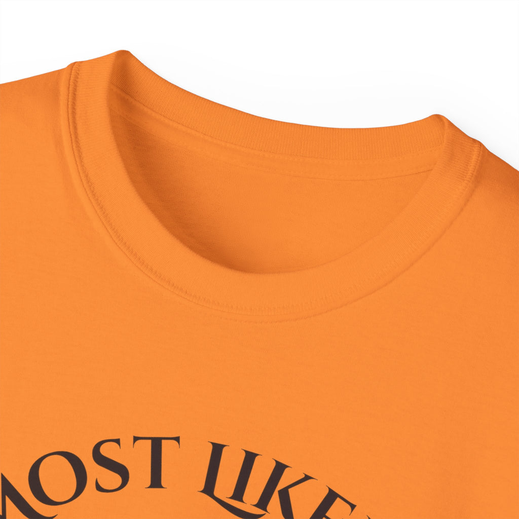 Mostly Likely to ask who made the...Holiday Humor Tee, Funny Christmas Tshirt, Potato Salad Party Shirt, Unisex Cotton Tee, Gift for Family Gatherings